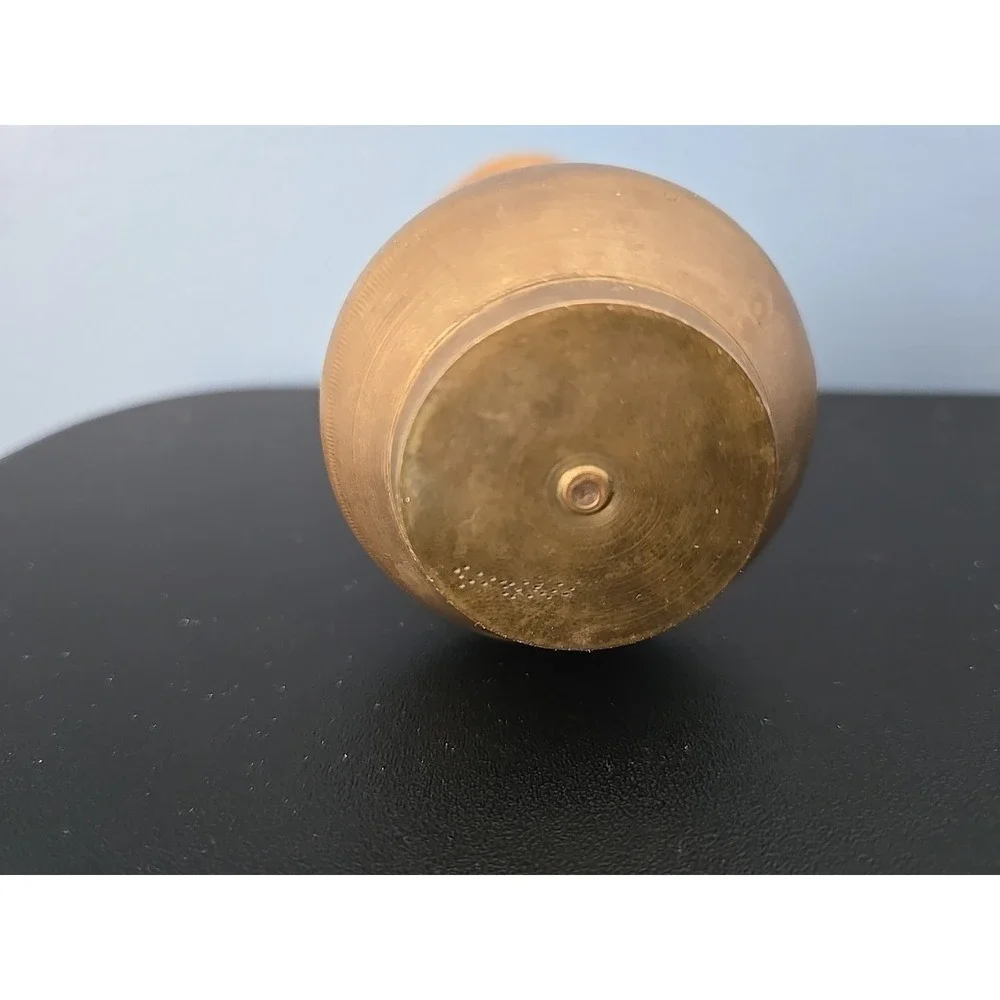 Brass Metal Flower Vase Vintage 4.5